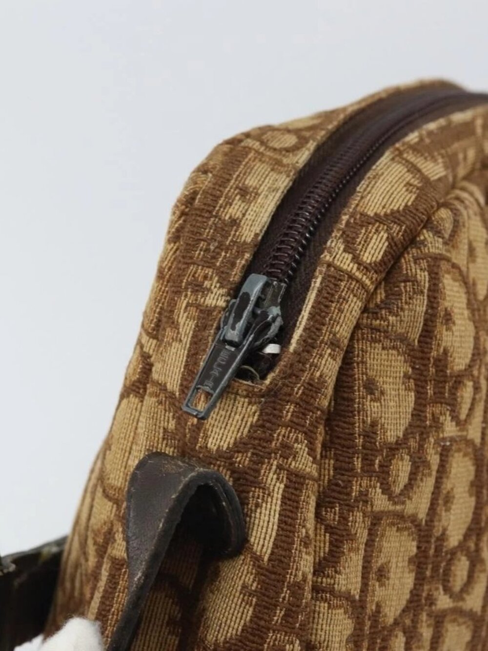 Christian Dior Trotter Canvas Shoulder Bag Brown Gold Auth bs32243 - Picture 10 of 16